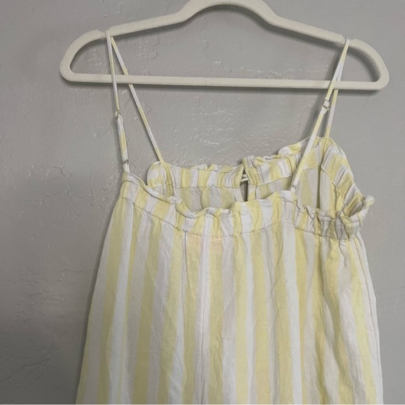 Stoney Clover Lane x Target Butter Yellow Striped Linen Jumpsuit Size Small - Picture 10 of 12
